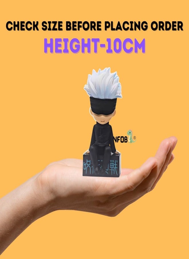FUNFOB Jujutsu Kaisen Gojo Action Figure Height -10cm Collectible PVC Multicolour | Small Gojo with Mask on Box - Image 4